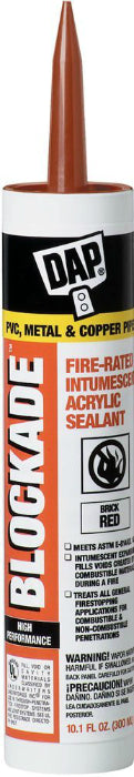 Dap® 18858 Blockade® Fire-Rated Intumescent Acrylic Latex Sealant, 10.1 Oz, Red