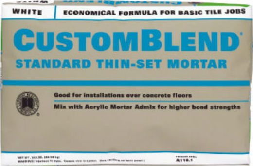 Custom® CBTSW50 CustomBlend® Standard Thin-Set Mortar, 50 Lb, White