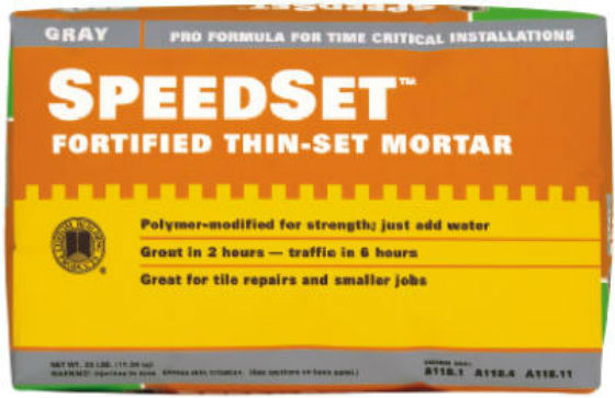 Custom® SDS25 SpeedSet™ Fortified Thin-Set Mortar, 25 Lb, Gray