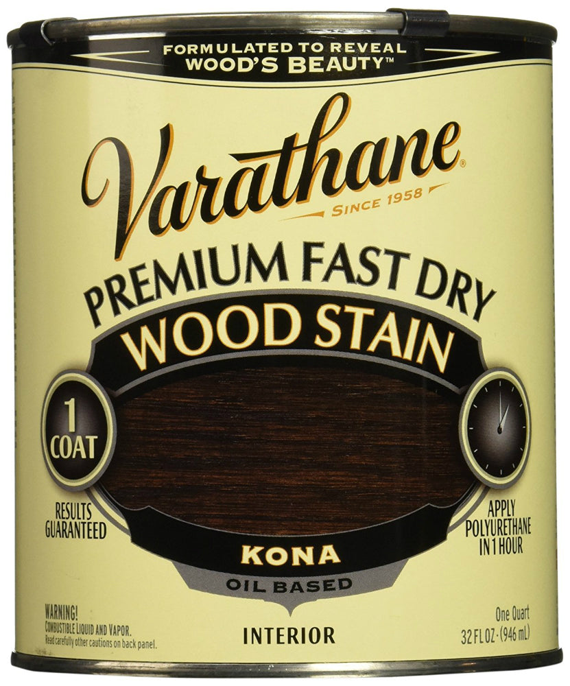Varathane 262010 Premium Fast Dry Oil-Based Wood Stain, Kona, 1 Qt