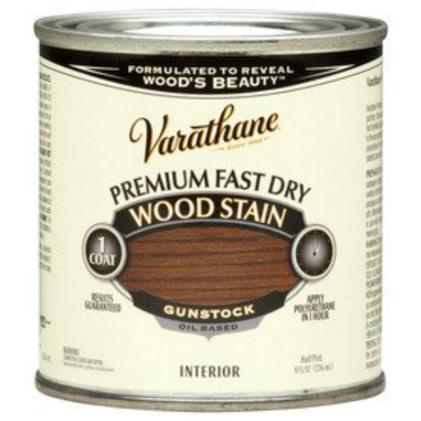Varathane 262026 Premium Fast Dry Oil-Based Wood Stain, Gunstock, 1/2 Pint