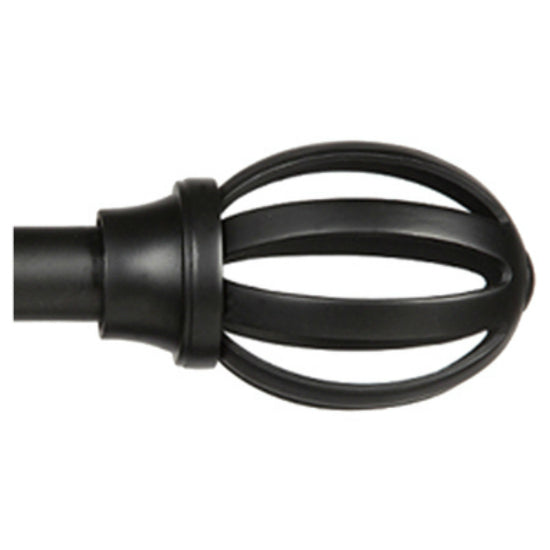 Kenney® KN75241 Fast Fit Decorative Curtain Rod Set, Black, 60-120"