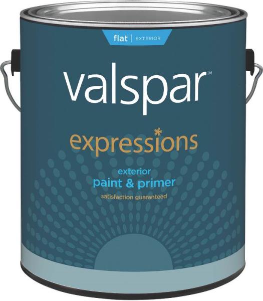 Valspar 17102 Expressions Exterior Latex Paint, Flat, Pastel Base, 1 Gallon