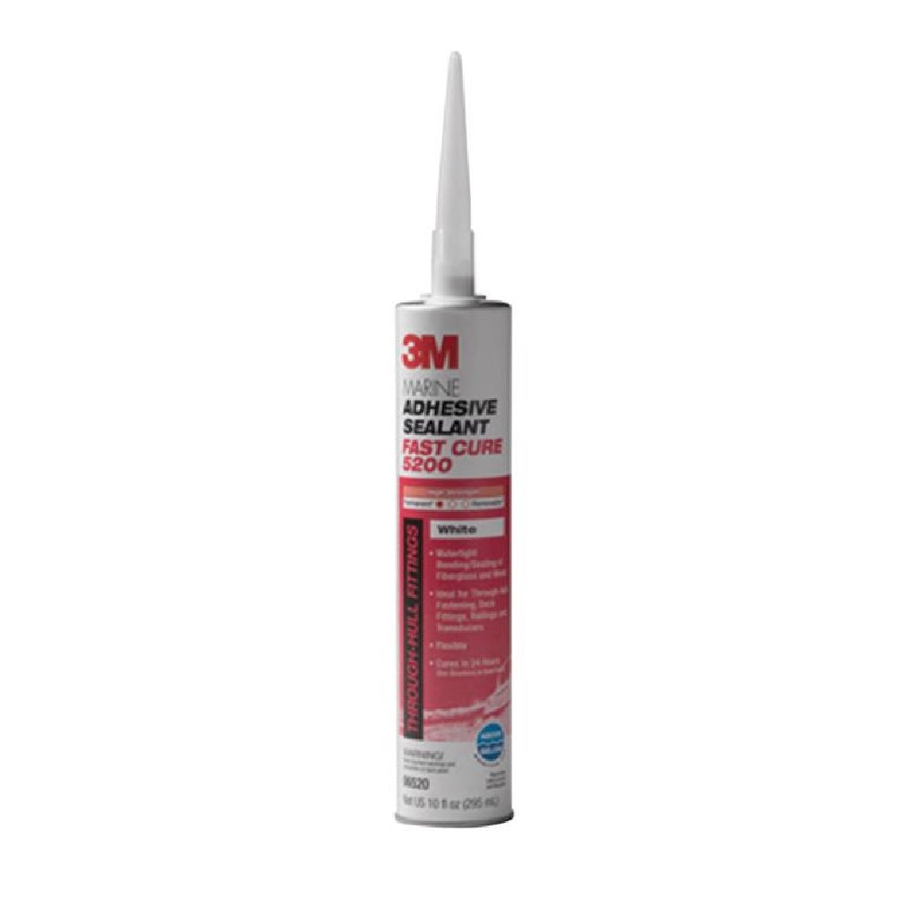 3M 06520 Marine Adhesive Sealant Fast Cure 5200, 10 Oz, White
