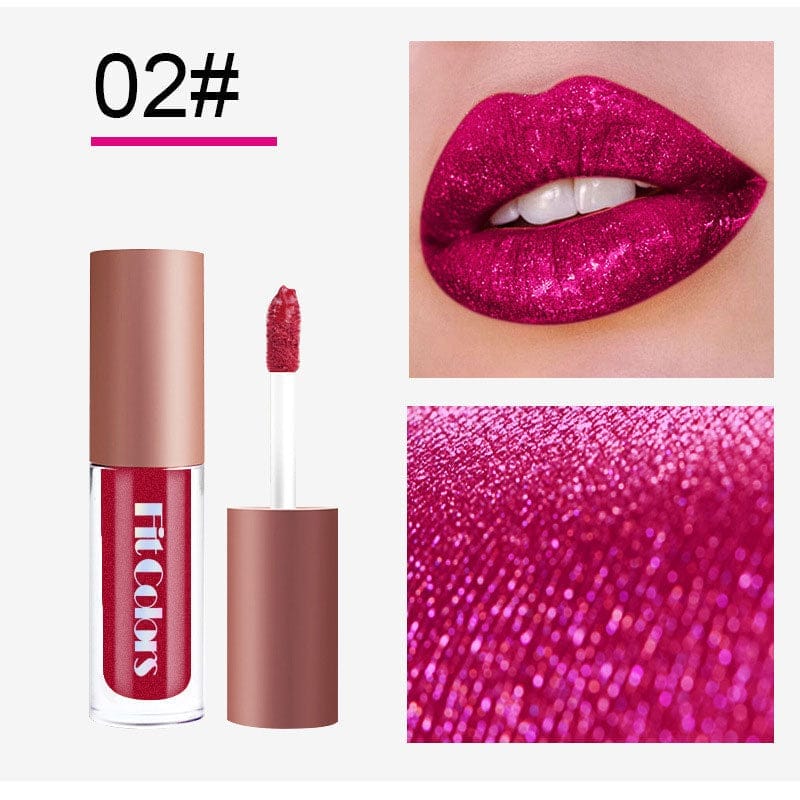 4pcs/set Metallic Glitter Matte Lipstick Waterproof Shimmer Red Lipstick