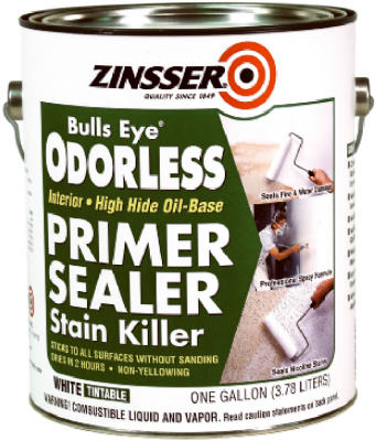 Zinsser 03951 Bullseye Odorless Bright White Odorless Primer, 1-Gallon