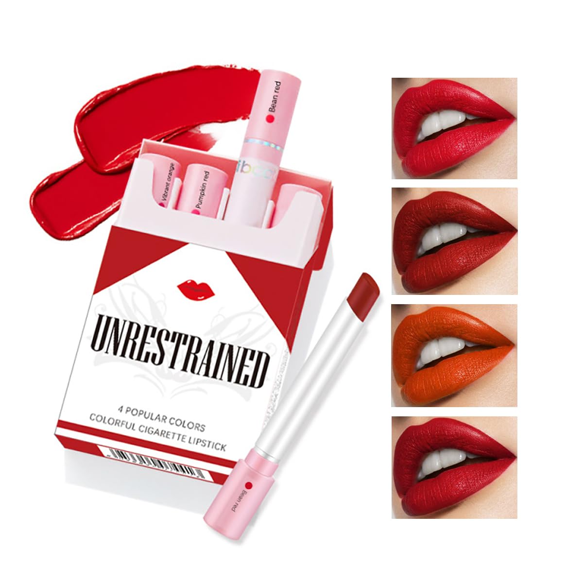 4 Colors Matte Lipstick, Lana Del Rey Matte Lipstick Set, 24 Hours Waterproof Long Lasting Lipstick Sexy Non-Stick Cup Velvet Lip Gloss Lip Stain Lip Makeup For Women