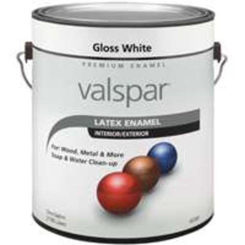 Valspar 410.0065000.007 Interior/Exterior Acrylic Latex Enamel, 1 Gallon, Gloss, White