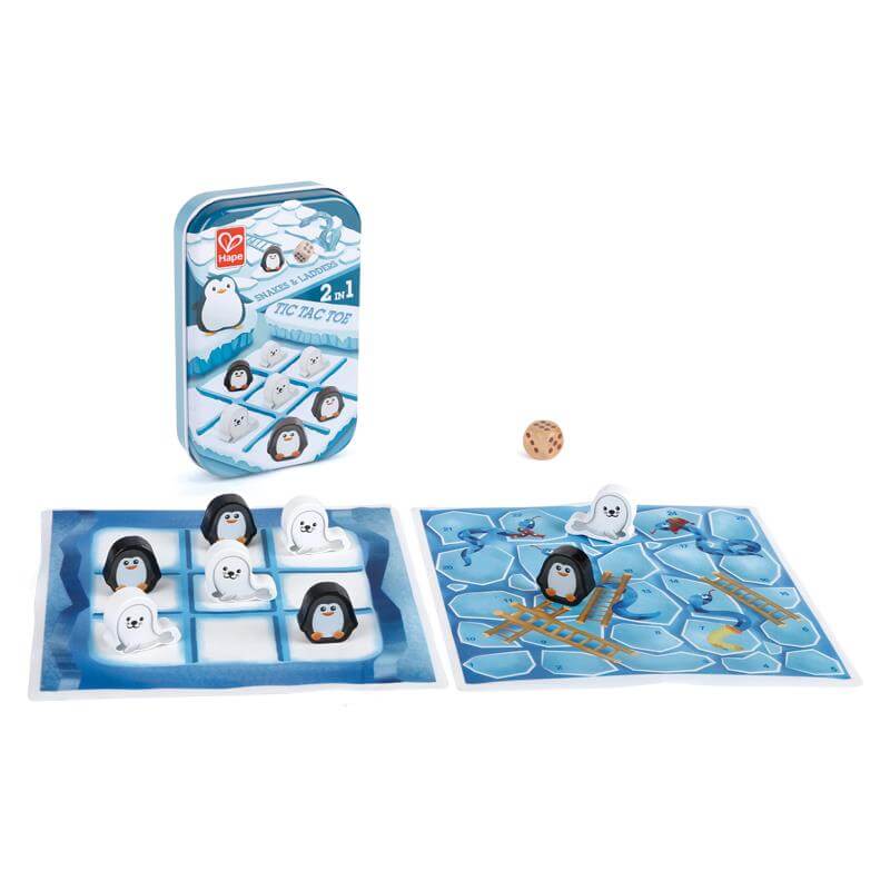 Hape 2 in 1 Game Snakes & Ladders/Tic Tac Toe
