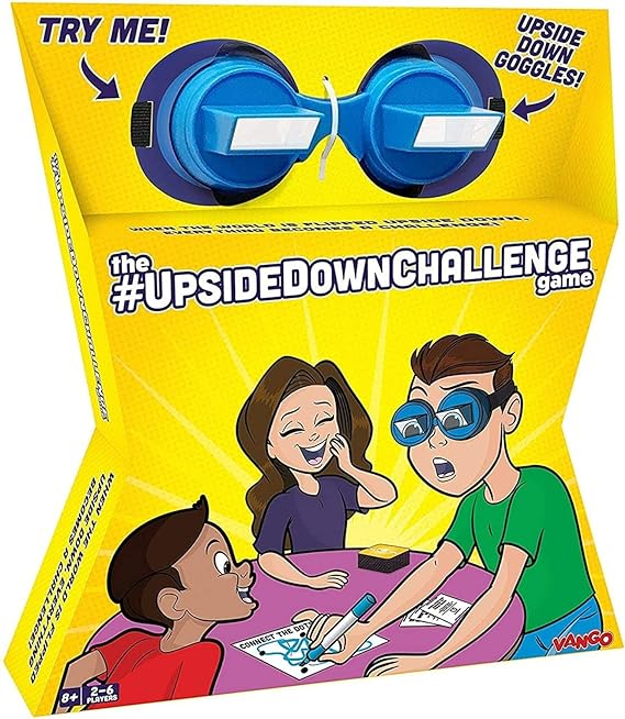 UpsideDownChallenge Game for Kids & Family - Complete Fun Challenges with Upside Down Goggles - Hilarious Game for Game Night and Parties - Ages 8+