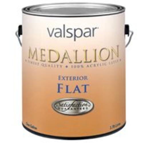 Valspar 027.0045501.007 Medallion Exterior Flat Latex Paint, 1 Gallon, White