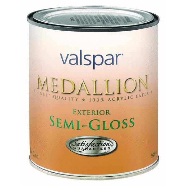Valspar 027.0004300.005 Medallion Exterior Semi-Gloss Latex Paint, 1 Qt, White