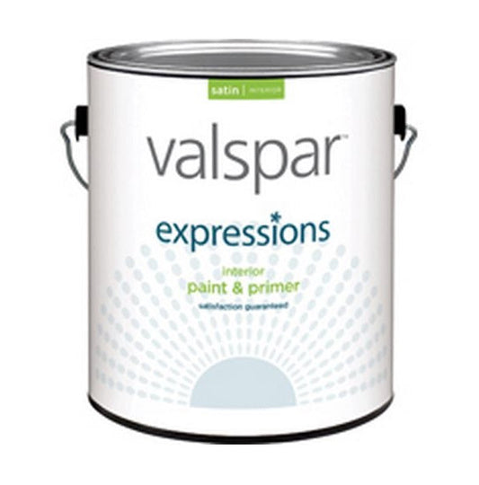 Valspar 17041 Expressions Interior Latex Paint, Satin, White, 1 Gallon