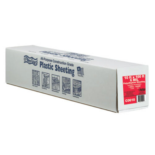Film-Gard® 626033 Polyethylene Construction Sheeting, #C0610, 10' x 100', Clear