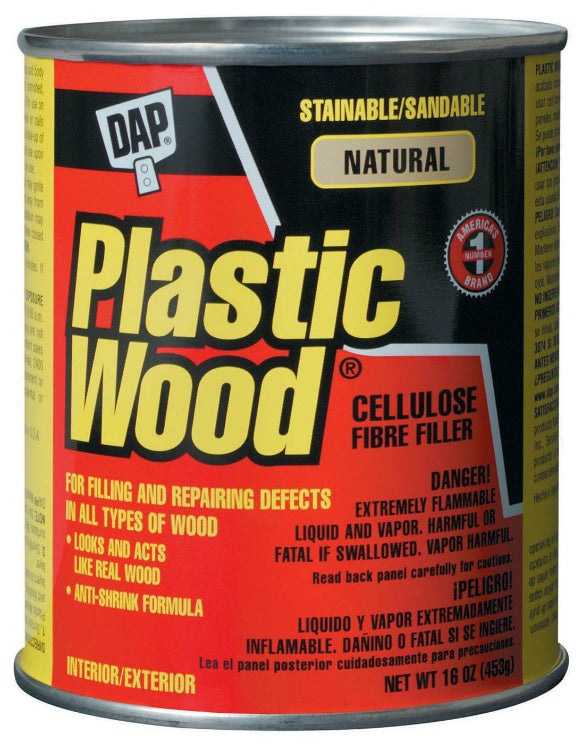 Dap® 21506 Plastic Wood® Solvent Professional Wood Filler, 16 Oz, Natural