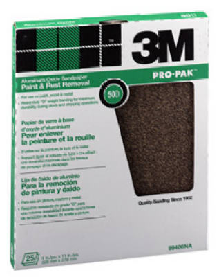 3M 99403 Pro-Pak™ Aluminum Oxide Sandpaper, 9"x11", Fine 120 Grit, 25-Count