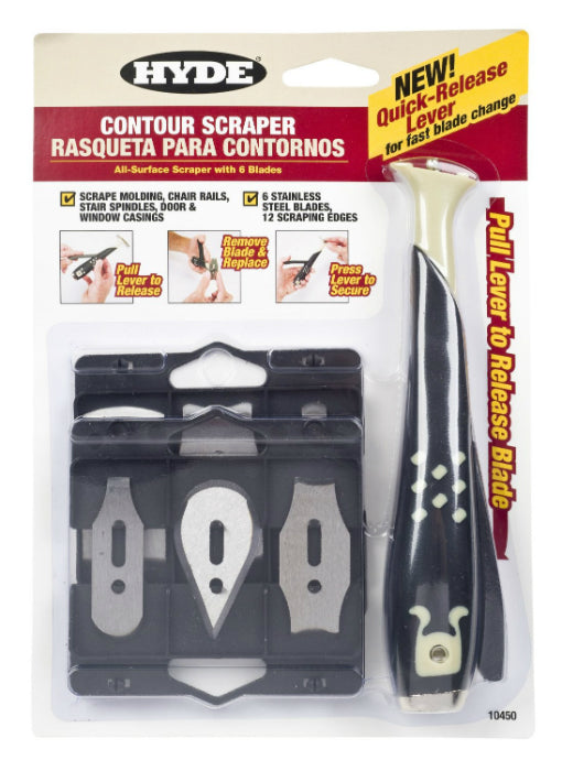 Hyde® 10450 Quick-Release Contour Scraper with 6 Blades