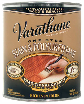 Varathane 225246H 1-Step Stain & Polyurethane 1 qt, Traditional Cherry
