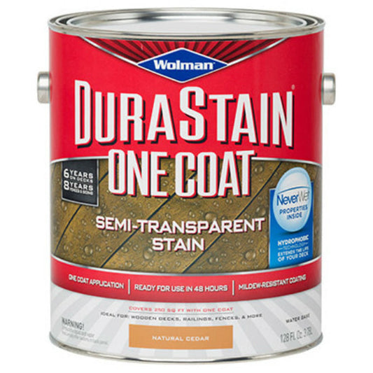 Wolman 288078 DuraStain One Coat Semi-Transparent Stain, 1-Gallon, Natural Cedar