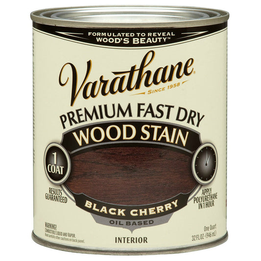Varathane 262009 Premium Oil-Based Fast Dry Wood Stain, Black Cherry, 1 Qt