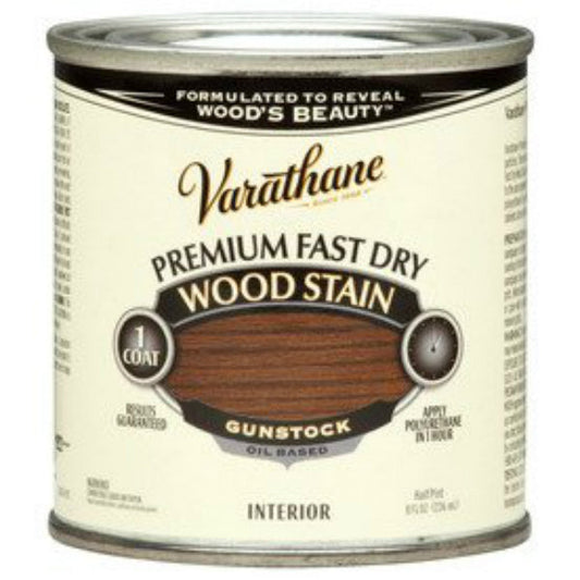 Varathane 262026 Premium Fast Dry Oil-Based Wood Stain, Gunstock, 1/2 Pint