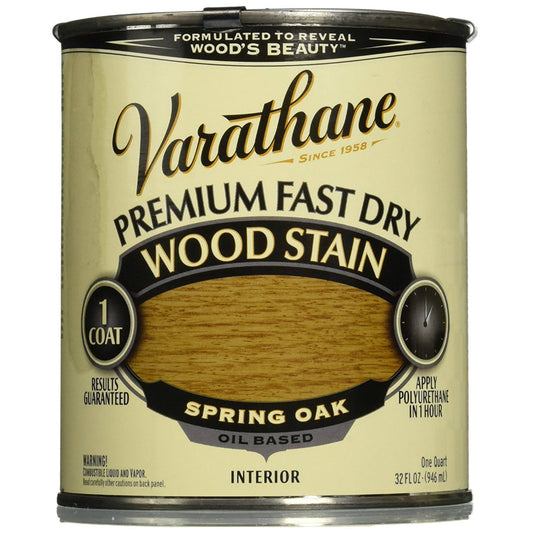 Varathane 262004 Premium Oil-Based Fast Dry Wood Stain, Spring Oak, 1 Qt