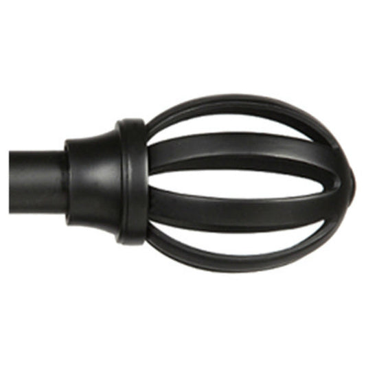 Kenney® KN75241 Fast Fit Decorative Curtain Rod Set, Black, 60-120"