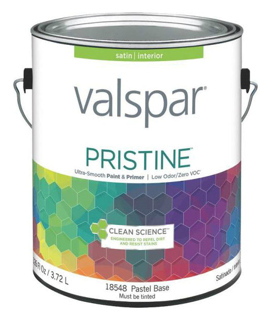 Valspar 18548 Pristine Interior Latex Satin Paint, Pastel Base, Gallon