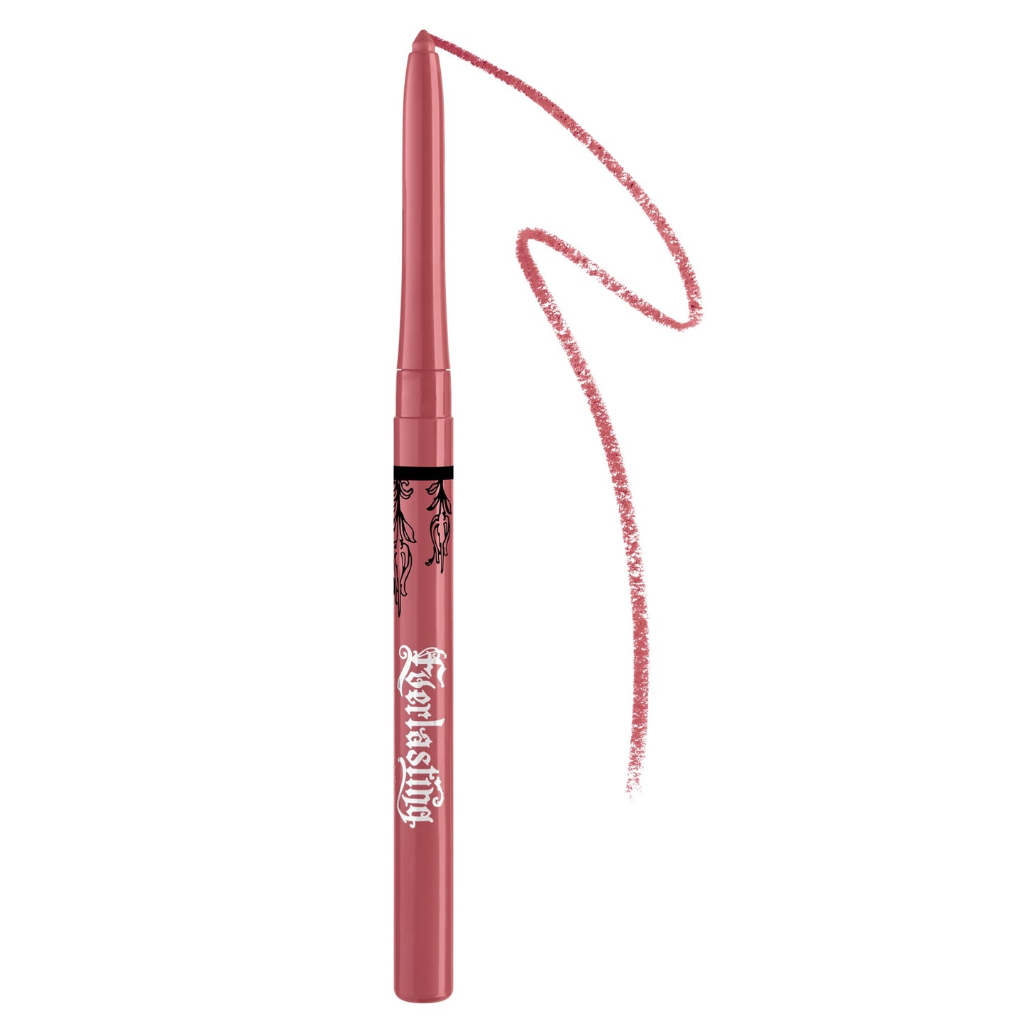 An open KVD Everlasting Lip Liner with smear in the shade Moonflower