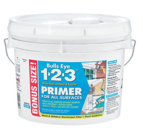 Zinsser 2025 Bulls Eye 1-2-3 Primer For All Surfaces, White, 2.5 Gallons