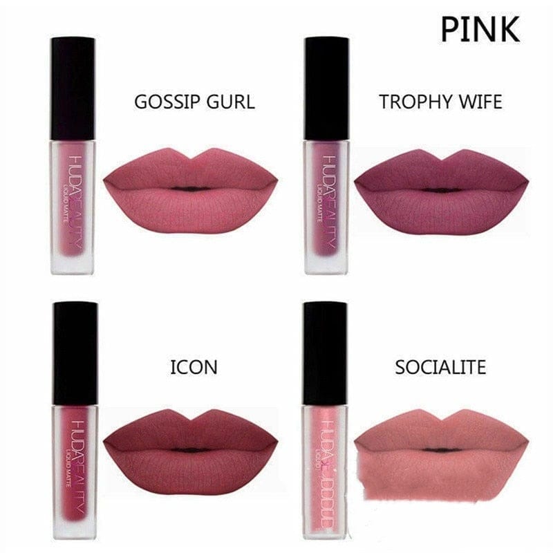 4pcs Matte Lip Gloss Mini Lip Glaze Waterproof Makeup