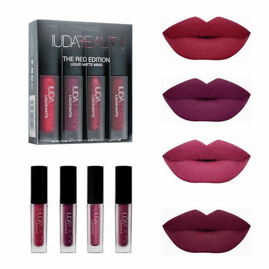 4pcs Matte Lip Gloss Mini Lip Glaze Waterproof Makeup
