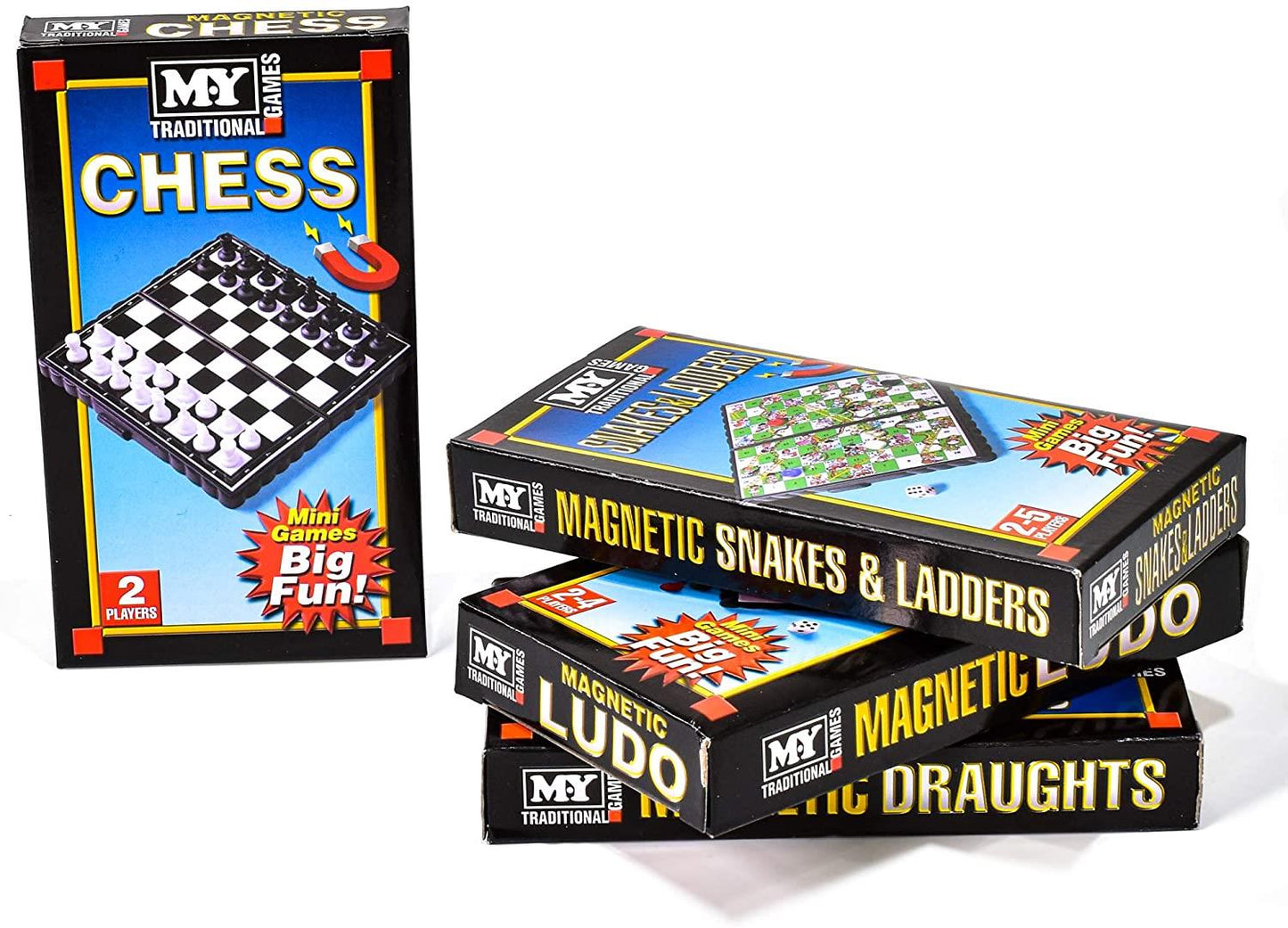Magnetic Travel Games: Ludo, Chess, Draughts, Snakes & Ladders (SINGLE)