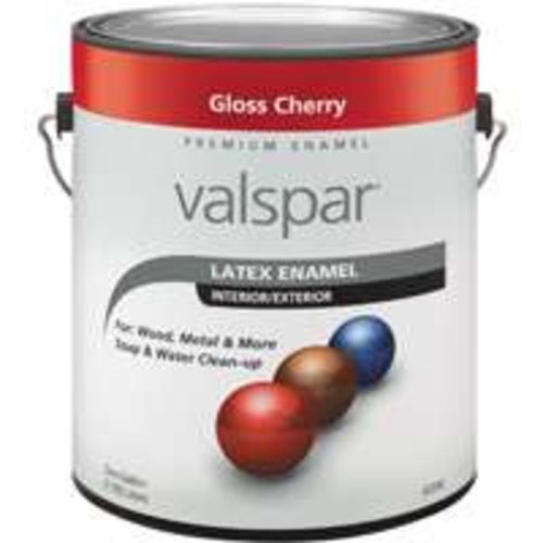 Valspar 410.0065014.007 Gloss Latex Enamel, 1 Gallon, Cherry