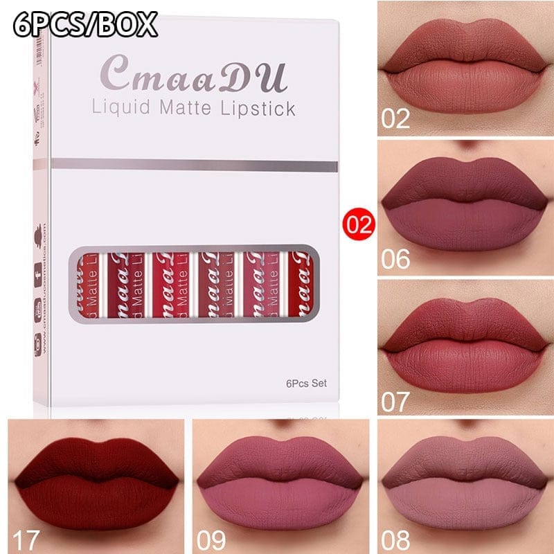 6 Pieces Lip Gloss Stain Long Lasting Liquid Lipstick Fashion Makeup