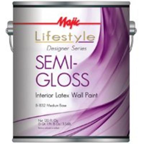 Majic 8-1832-1 Interior Latex Semi Gloss Wall Paint, Medium Base