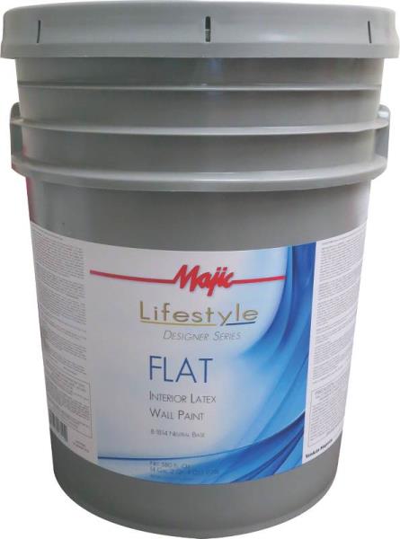 Majic Lifestyle 8-1814 Flat Interior Latex Wall Paint, Neutral Base