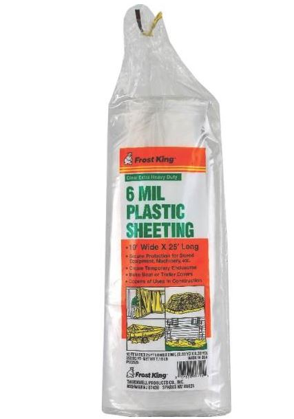Frost King P1025/6 Clear Sheeting, 6Mil, 10' x 25'