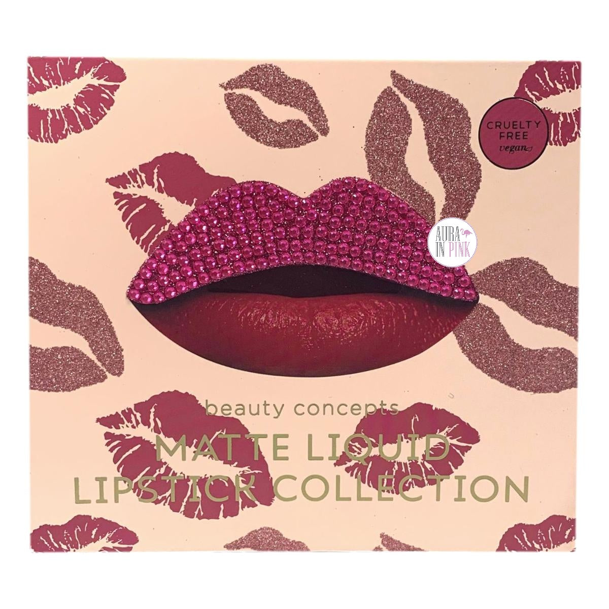 Beauty Concepts Pink & Red Crystal Bling Lips Matte Liquid Lipstick Collections