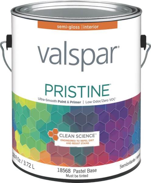 Valspar 18568 Pristine Interior Latex Semi-Gloss Paint, Pastel Base, Gallon