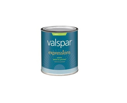 Valspar 17141 Expressions Exterior Latex Satin Paint, White, 1 Quart