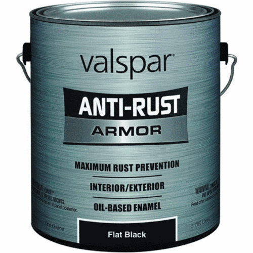 Valspar 044.0021826.007 Anti-Rust Armor, Flat Black, 1 Gallon