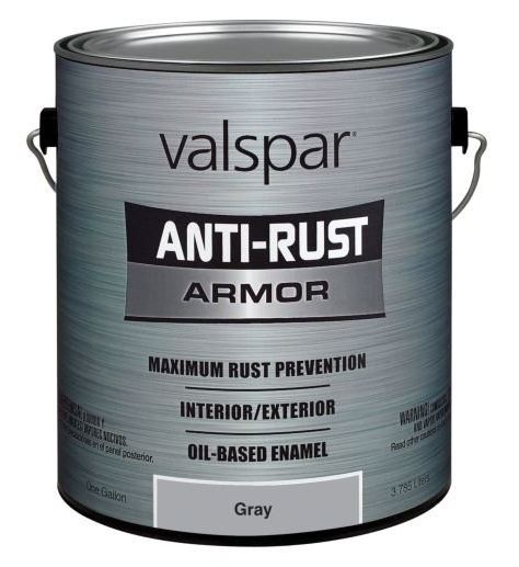 Valspar 044.0021834.007 Anti-Rust Armor Oil Based Enamel, Gray, 1 Gallon