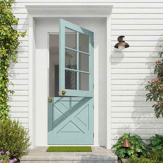 A residential home exterior in the house paint color Views, the perfect robin's egg blue paint color from Clare. Views is a tranquil, blue-green paint color Like a sight from the shore, where the sea meets the sky this tranquil hue is picture-perfect! Shop now.