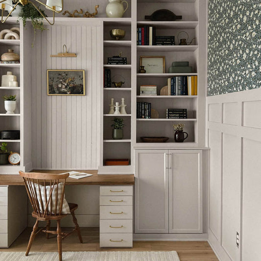 A beautiful home interior room painted in Beigeing, the perfect classic beige paint color from Clare. Beigeing is a warm, modern beige paint color with a sophisticated and welcoming vibe. Shop now and get premium, zero VOC paint delivered to your door.