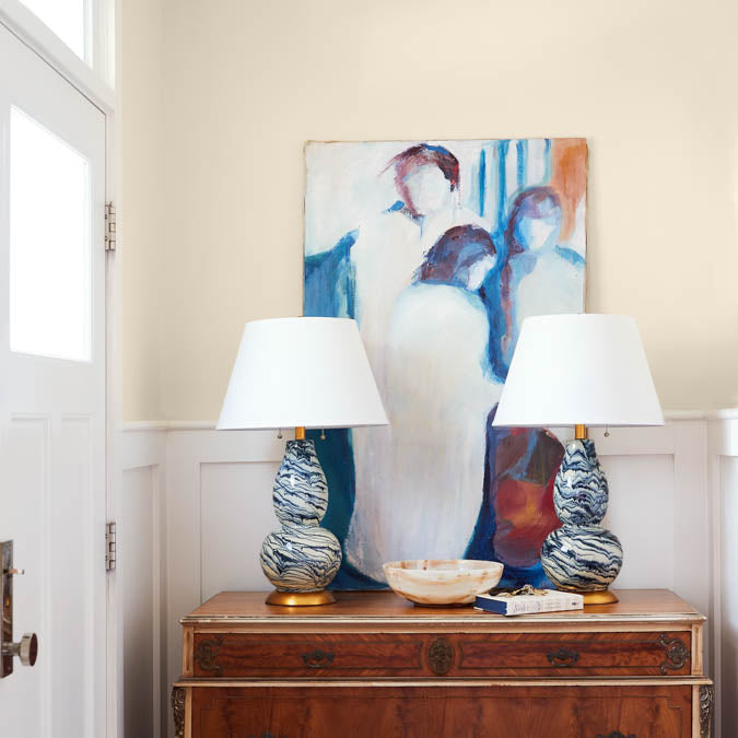 A beautiful home interior room painted in Like Buttah, the perfect cream paint color from Clare. Like Buttah is the perfect cream paint color. This warm, buttery beige adds a rich boost of flavor to any room you roll it in.