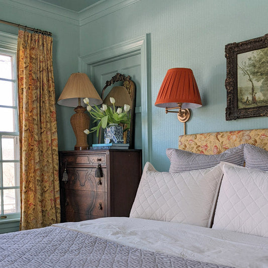 A beautiful home interior room painted in Views, the perfect robin's egg blue paint color from Clare. Views is a tranquil, blue-green paint color Like a sight from the shore, where the sea meets the sky this tranquil hue is picture-perfect! Shop now.